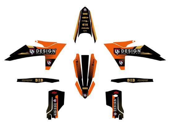 Kit Déco UP SPIKE KTM EXC / EXC-F (2024) Noir/Orange