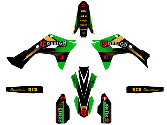 Kit Déco UP SPIKE KAWASAKI KX 450 F (2024) Noir-Vert